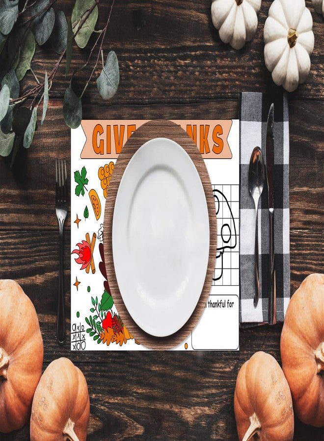 D4DREAM Thanksgiving Placemats for Kids 12 Pcs Turkey Coloring Thanksgiving Paper Placemats for Fall Activity Disposable Happy Thankful Paper Table Mat for Kids to Write for Family Dinner Party Supply - Image 2