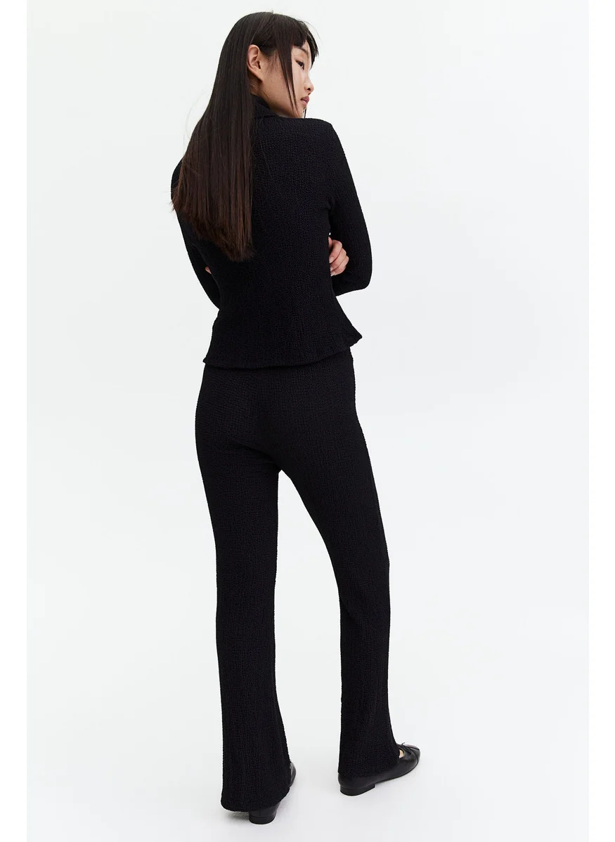 اتش اند ام Flared Textured Trousers