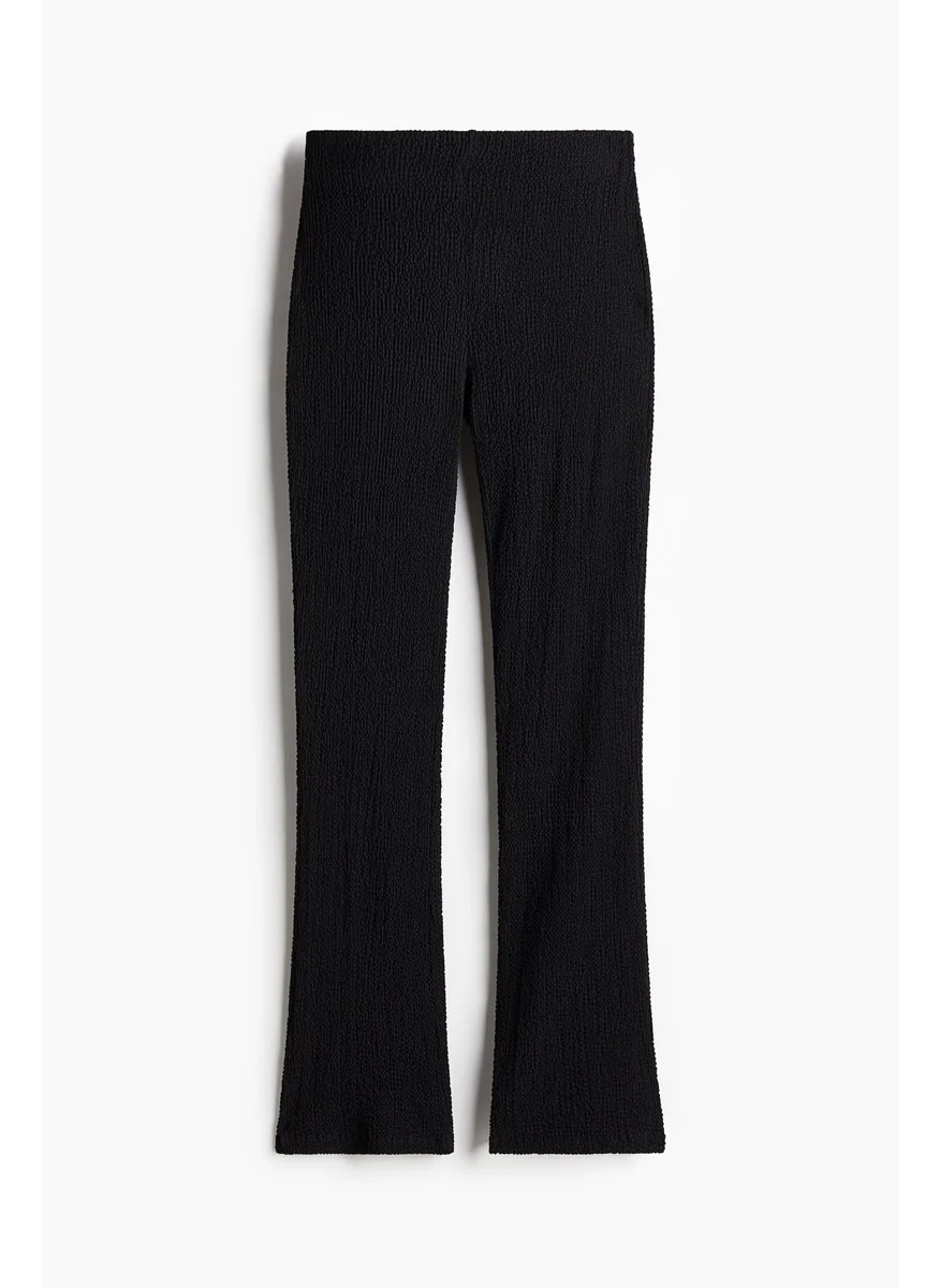 H&M Flared Textured Trousers
