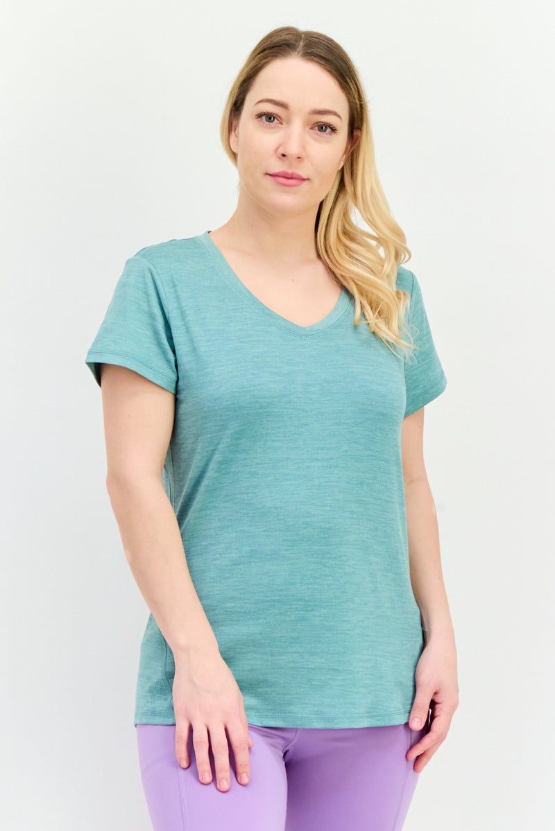 HEAD Women Sportswear Fit Short Sleeve Outdoor T Shirt, Dark Sage - Image 1