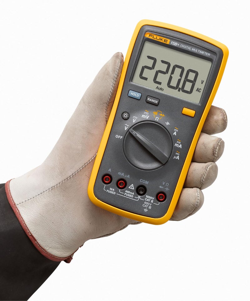 Fluke 15B+ Digital Multimeter, for Electrical Applications, Measures AC/DC Voltage and Current Measurements up to 1000V and 10A, Along with Resistance, Continuity, Diode, and Capacitance Capabilities - Image 3