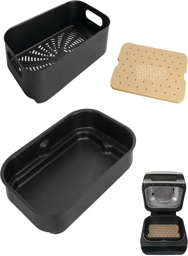 BBQ-PLUS Cooking Pot for Ninja Foodi FG551/DG551/DG651 Smart XL Indoor Grill Accessories (Cooking pot & grill basket set) - Image 1