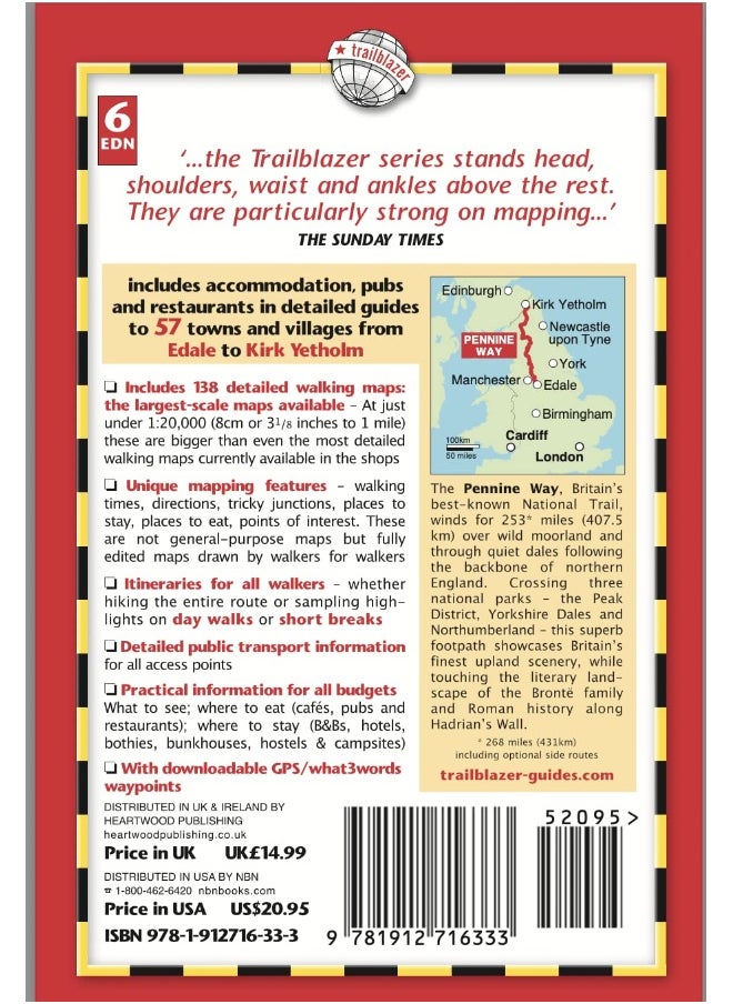 Pennine Way - guide and maps to 57 towns and villages with large-scale walking maps (1:20 000): Edale to Kirk Yetholm - Planning, places to stay and places to eat  - Image 3
