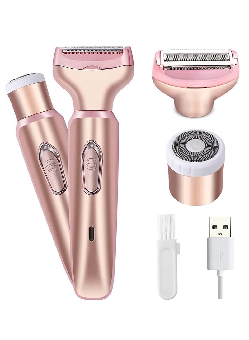 Women's Electric Shaver 2-in-1 Painless Hair Remover Wet  Dry Use Detachable Head Suitable for Whole Body, Face, Underarms, Legs USB Rechargeable  Portable - Image 1