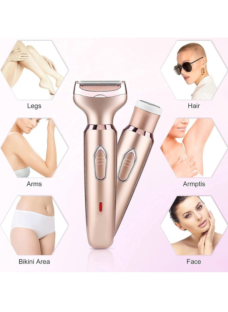 Women's Electric Shaver 2-in-1 Painless Hair Remover Wet  Dry Use Detachable Head Suitable for Whole Body, Face, Underarms, Legs USB Rechargeable  Portable - Image 5