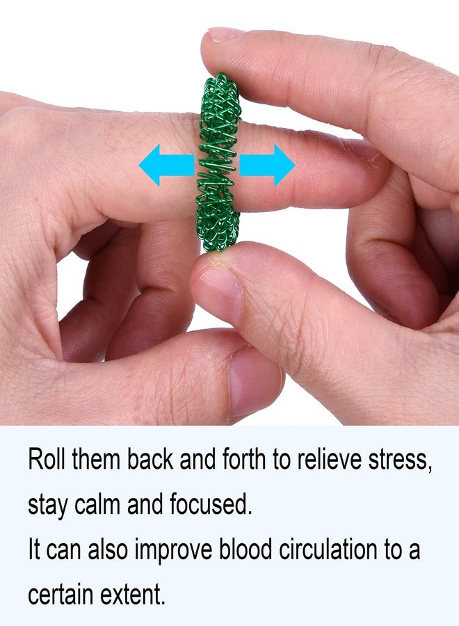 Wisdompro 16 Pack Spiky Sensory Finger Rings, Stress Relief Fidget Ring for Teens and Adults - 8 Colors - Image 4