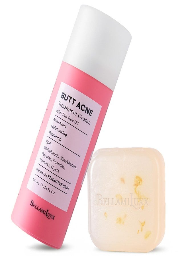 BellamiLuxx Butt Acne Treatment Set: Acne Soap Bar + Butt Treatment Lotion for Breakouts on Buttocks, Thighs, Back, Chest & Ingrown-Prone & Folliculitis-Prone Skin – Helps Reduce Body Breakouts - Image 1