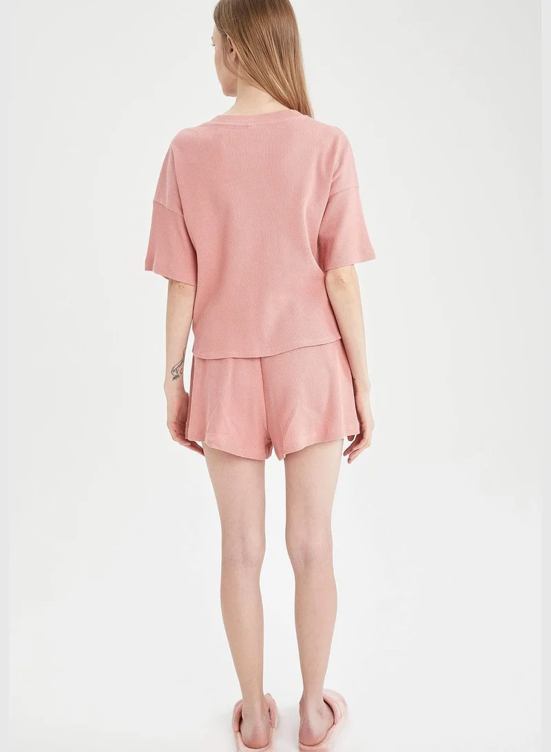 DeFacto V-Neck Short Sleeve Pyjama Set