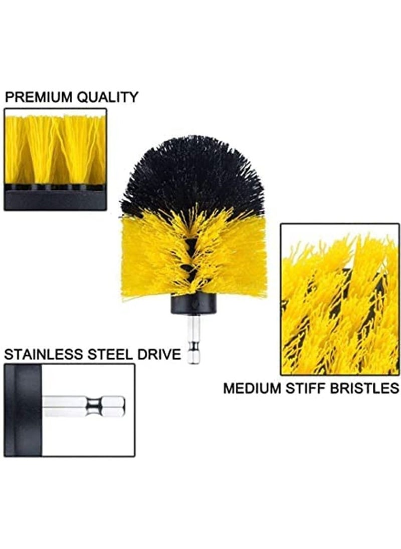 Generic - 3pc Car Cleaning Brush Car Detailing Brush Drill Brush with Drill Attachment Tub Cleaner Scrubber Cleaning Brushes Automotive Detailing Spin Scrubber Set - Image 1