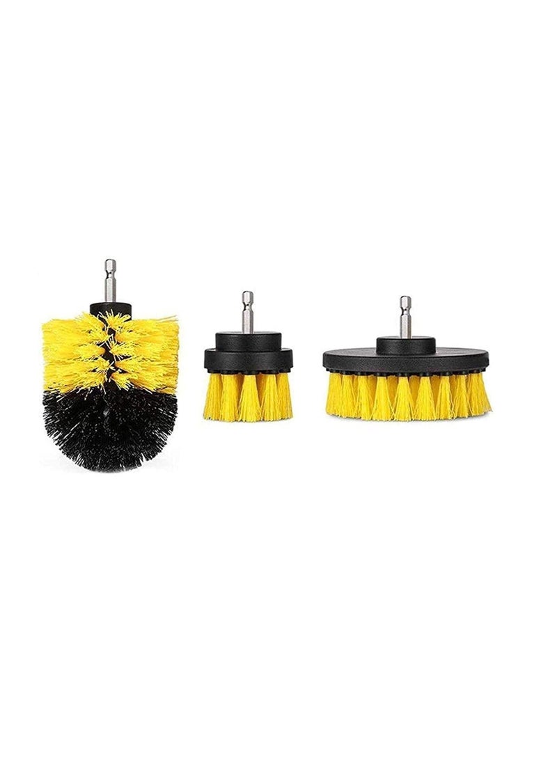 Generic - 3pc Car Cleaning Brush Car Detailing Brush Drill Brush with Drill Attachment Tub Cleaner Scrubber Cleaning Brushes Automotive Detailing Spin Scrubber Set - Image 1