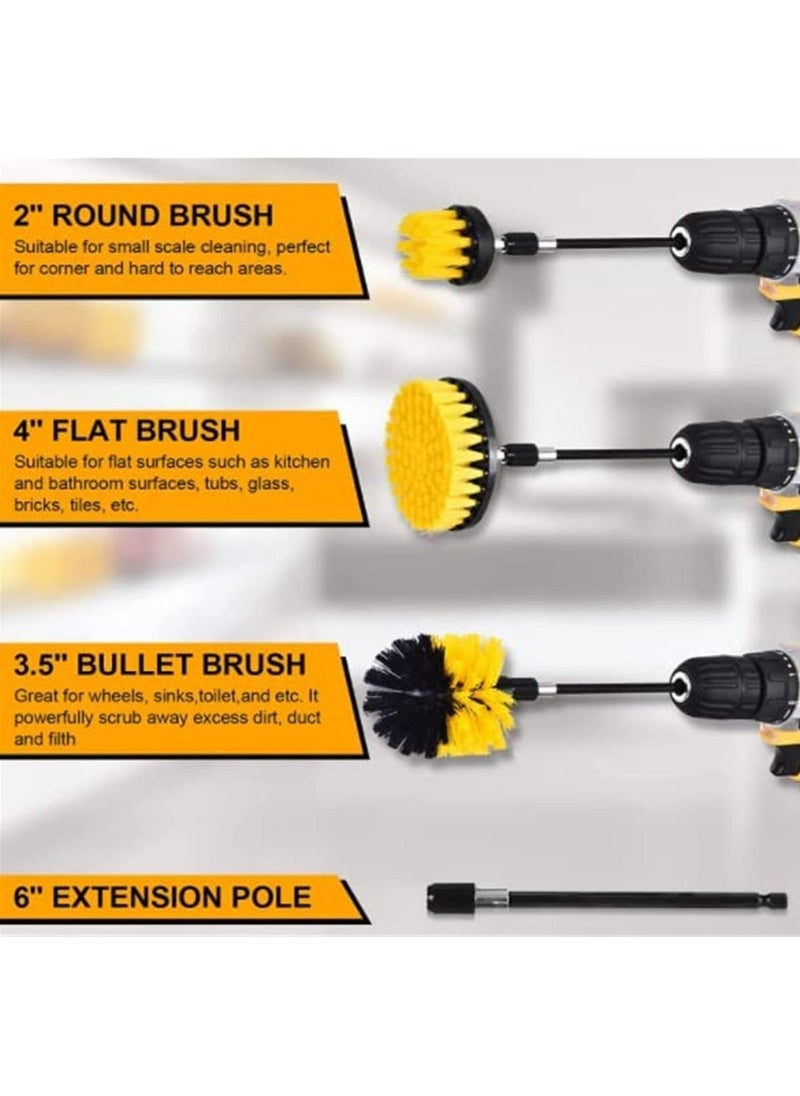 Generic - 3pc Car Cleaning Brush Car Detailing Brush Drill Brush with Drill Attachment Tub Cleaner Scrubber Cleaning Brushes Automotive Detailing Spin Scrubber Set - Image 1