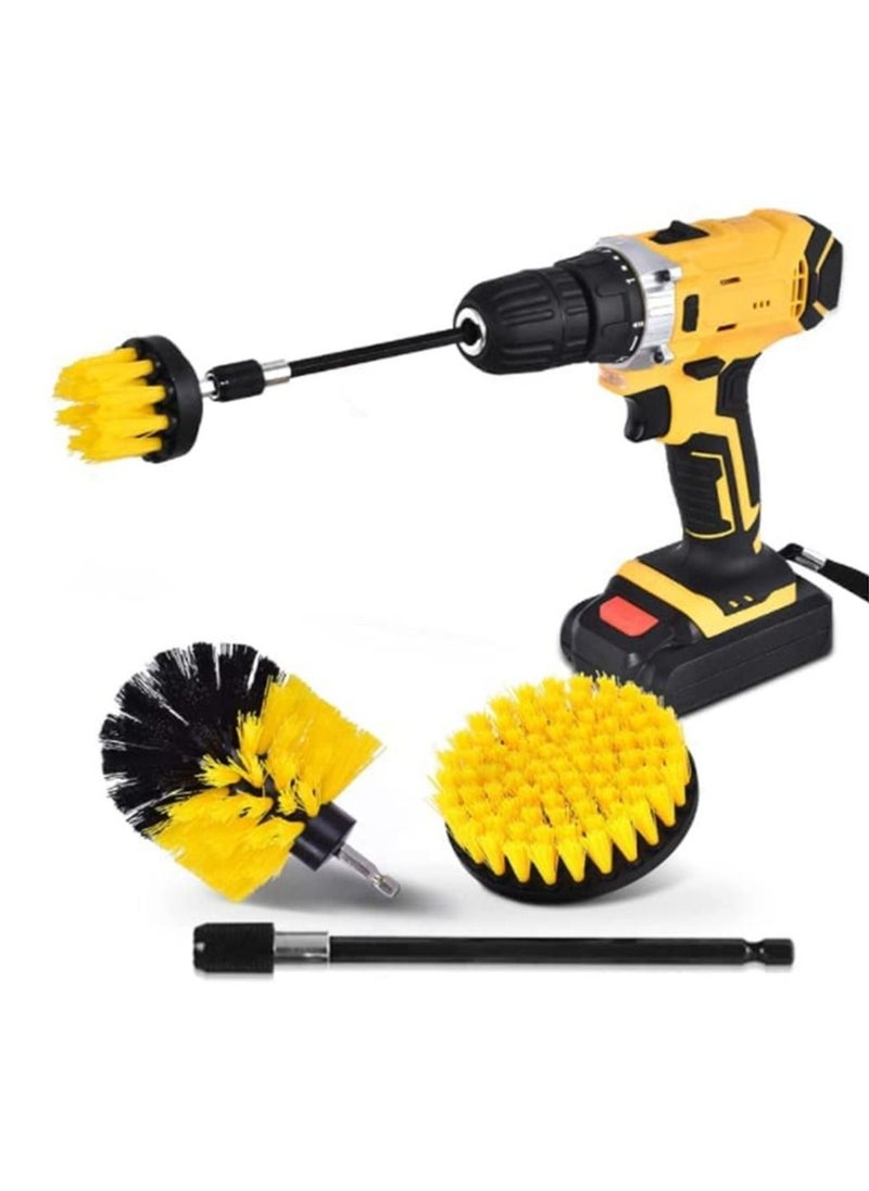 Generic - 3pc Car Cleaning Brush Car Detailing Brush Drill Brush with Drill Attachment Tub Cleaner Scrubber Cleaning Brushes Automotive Detailing Spin Scrubber Set - Image 1