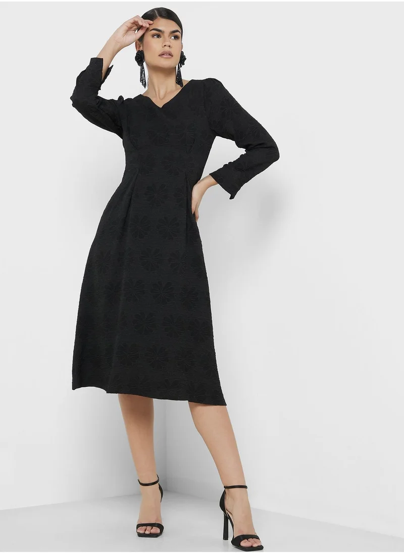ELLA Floral Jacquard Dress