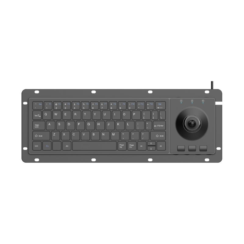 64Key USB Cord Industrial Keyboard With Embedded Trackball And Silents Key For Office And Factory Use - Image 1