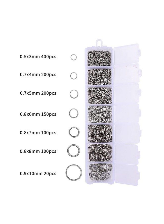 DANNEASY 1070Pcs Nail Art Dangle Charm Piercing Tool Hand Drill Nail Piercing Charms Jump Rings Connectors Nail Accessories Jump Ring For Jewelry Craft Making Nail Art Supplies(Silver)  - Image 5