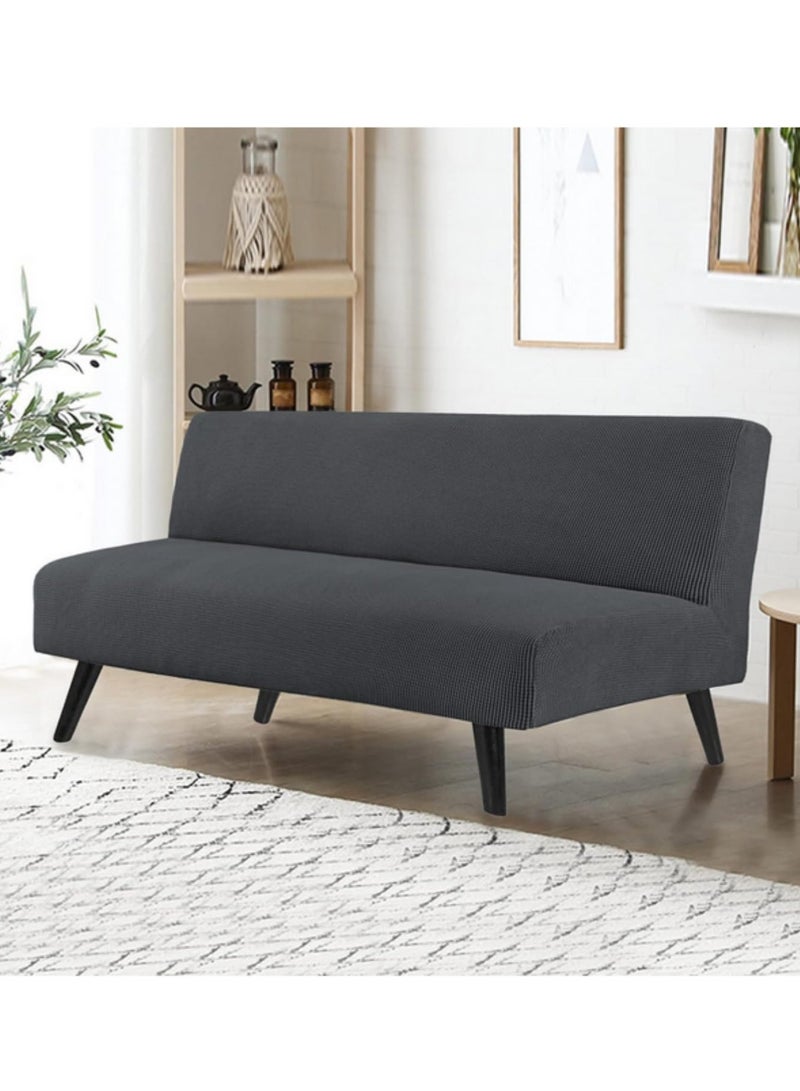 غطاء أريكة من الفليكس المرن القطبي مقاس 180-220 سم - ملاءمة مثالية، حماية كاملة، غير قابل للانزلاق، قابل للغسل في الغسالة، تصميم بدون ذراعين - مثالي للمنازل التي تحتوي على أطفال وحيوانات أليفة، اللون رمادي - Image 1