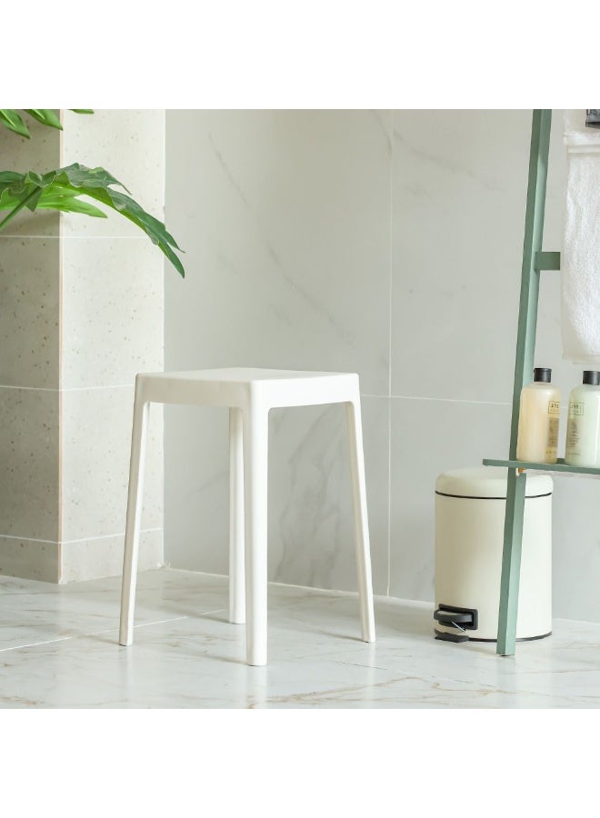 DANUBE HOME Danube Home Danyell Stool | Light Weight Single Chair | Pp Material | Modern Design 1 Seater Chair For Living Room Dining Room Indoor Furniture L28Xw28Xh45.5Cm -White - Image 1