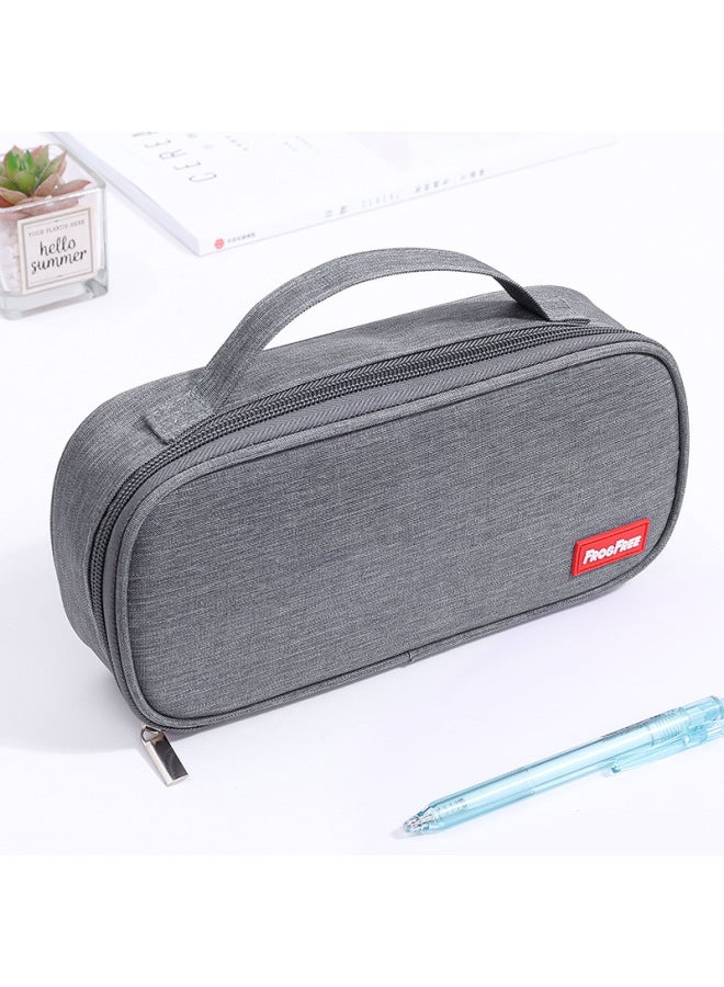 Separated Multi-layer Pencil Case, Simple Large Capacity Portable Multi-functional Double Zipper Student Stationery Pencil Case