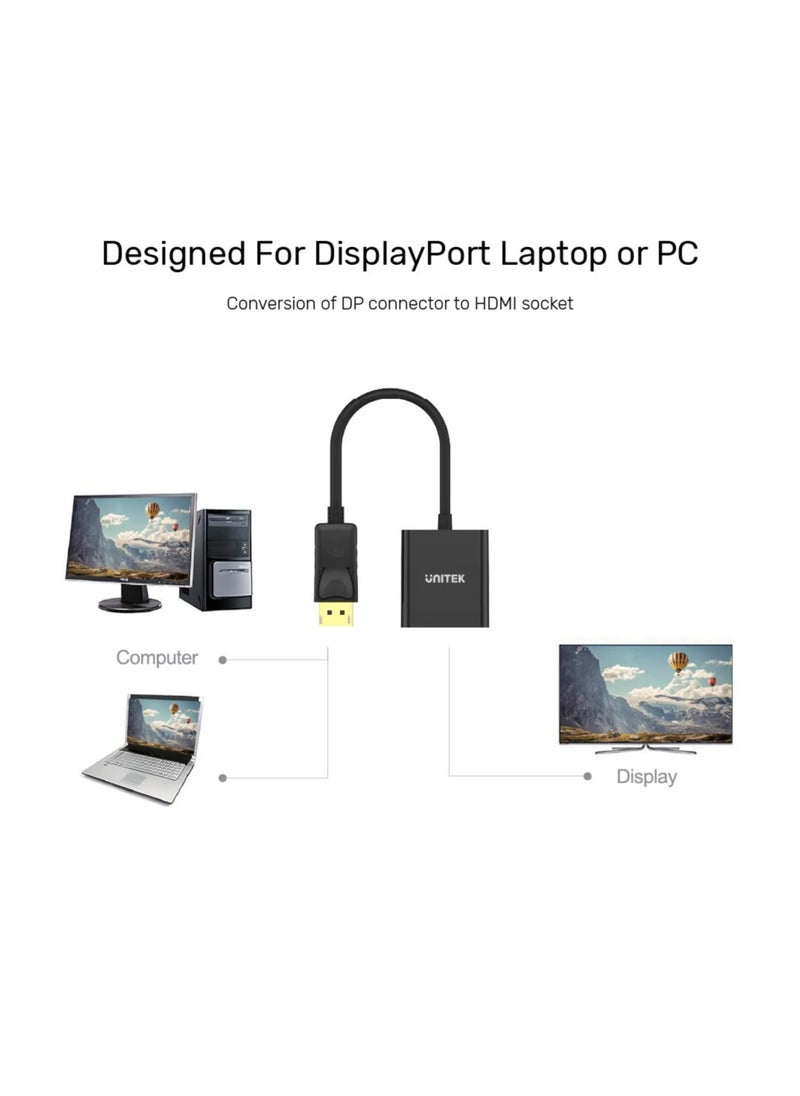 UNITEK محول DisplayPort إلى HDMI بدقة 1080P Full HD  - Image 2