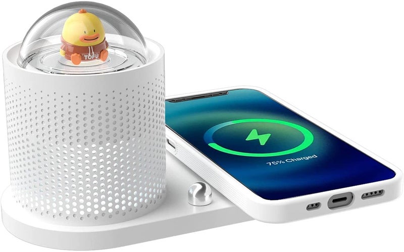 overa Mini Cute LED Desk Lamp with USB Cable Charging Port with Wireless Charger 3 Lighting Modes Sensitive Control EyeCaring Office Lamp Pack of 1 - Image 2