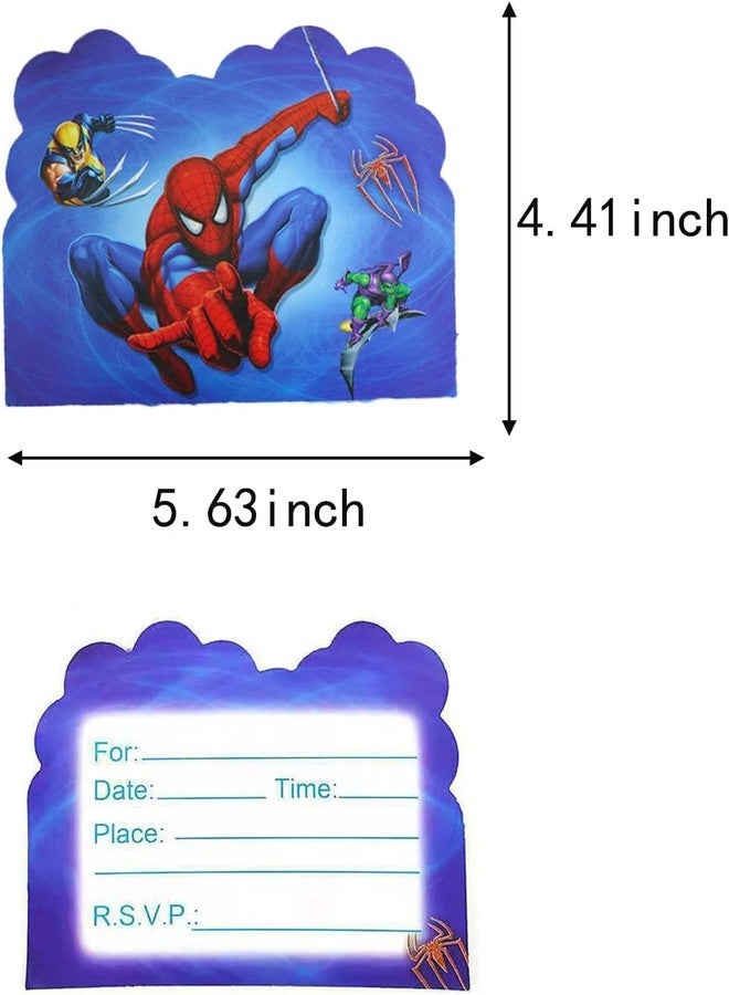 SUTRADHAR 20pcs Spiderman Birthday Invitations,Spiderman Party Invitations Birthday Party Supplies Decoration (Invitations3) - Image 3