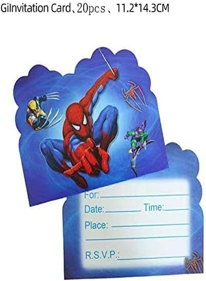 SUTRADHAR 20pcs Spiderman Birthday Invitations,Spiderman Party Invitations Birthday Party Supplies Decoration (Invitations3) - Image 2
