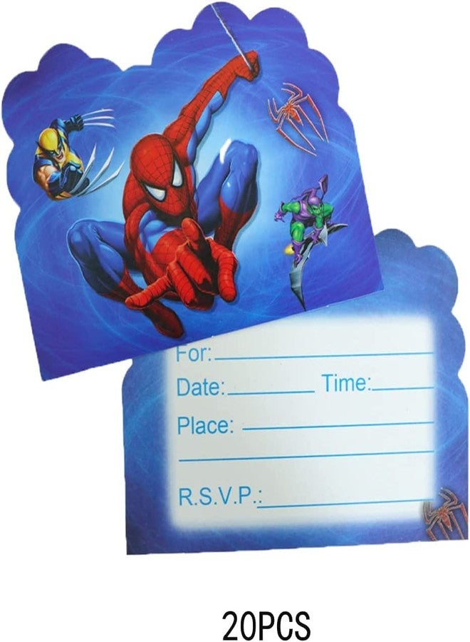 SUTRADHAR 20pcs Spiderman Birthday Invitations,Spiderman Party Invitations Birthday Party Supplies Decoration (Invitations3) - Image 4