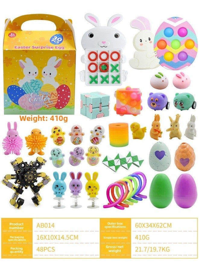 Easter Egg Kids Party Small Gift Tumbler Chicken Gashapon Toy Easter Bunny-Color:AB007-1