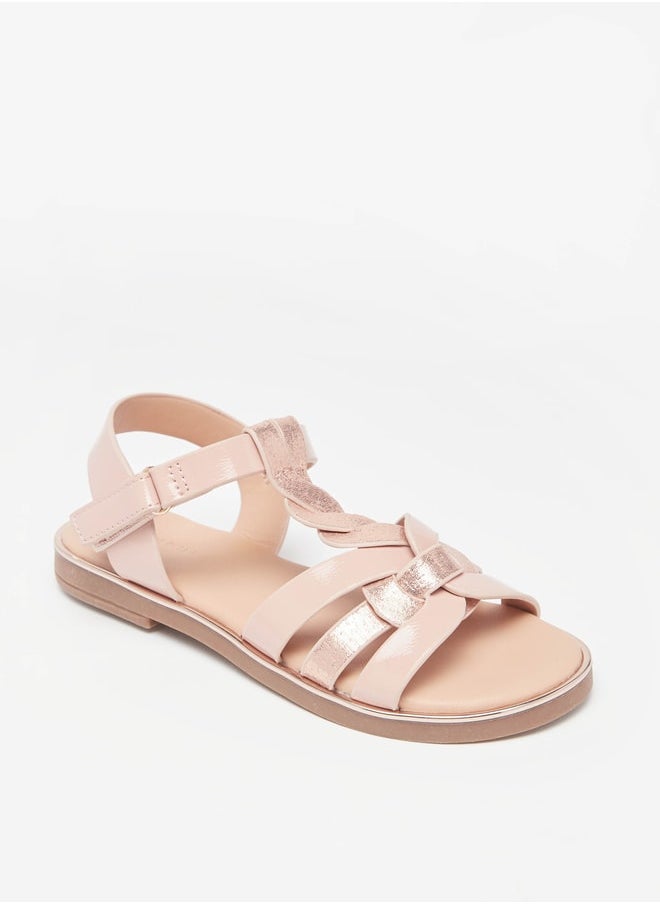 Flora Bella By Shoexpress - Girls Flat Sandals With Hook And Loop Closure - Image 1