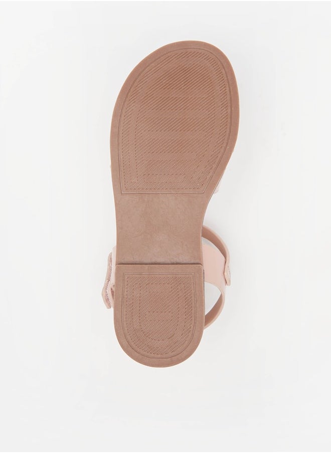 Flora Bella By Shoexpress - Girls Flat Sandals With Hook And Loop Closure - Image 1
