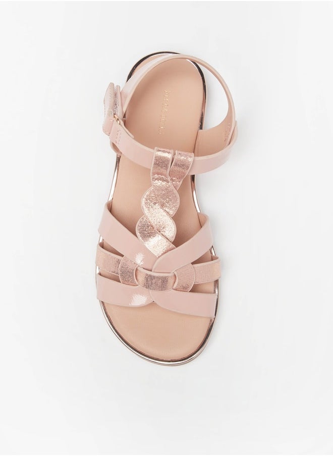 Flora Bella By Shoexpress - Girls Flat Sandals With Hook And Loop Closure - Image 1