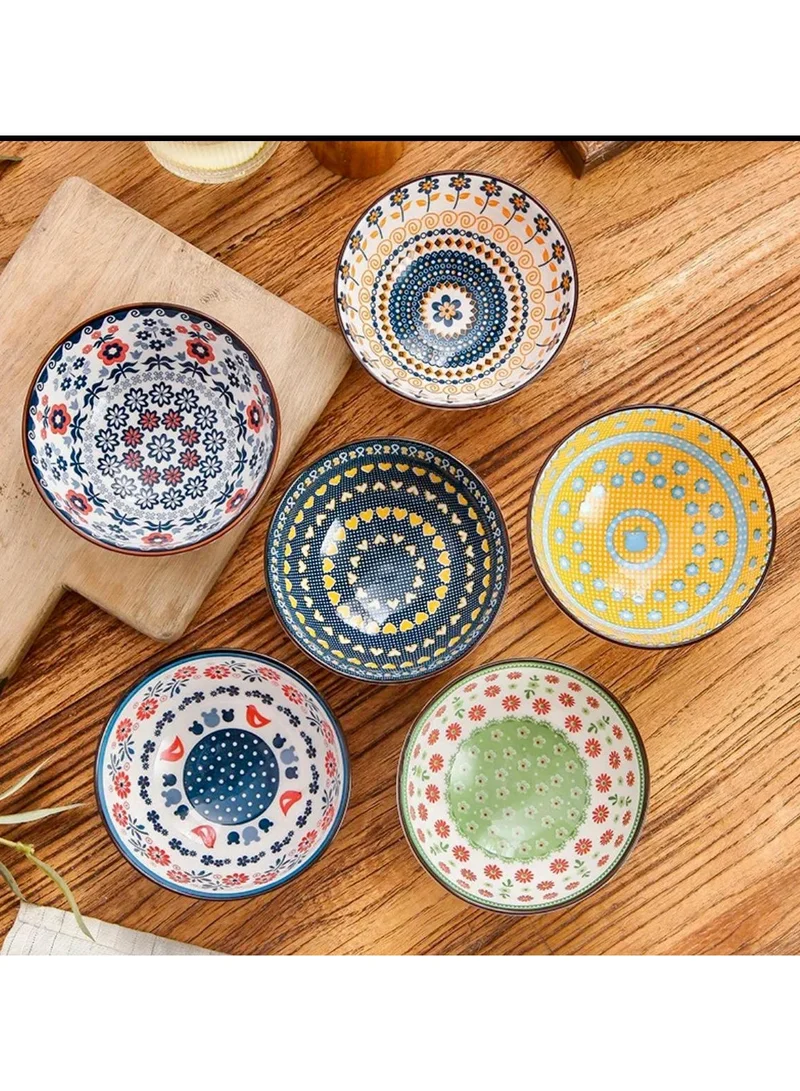Quesera  Quesera  Ceramic Cereal Bowls Salad,Soup,Rice Bowl Set,multicolor (4.5 inch)  | Best Price UAE