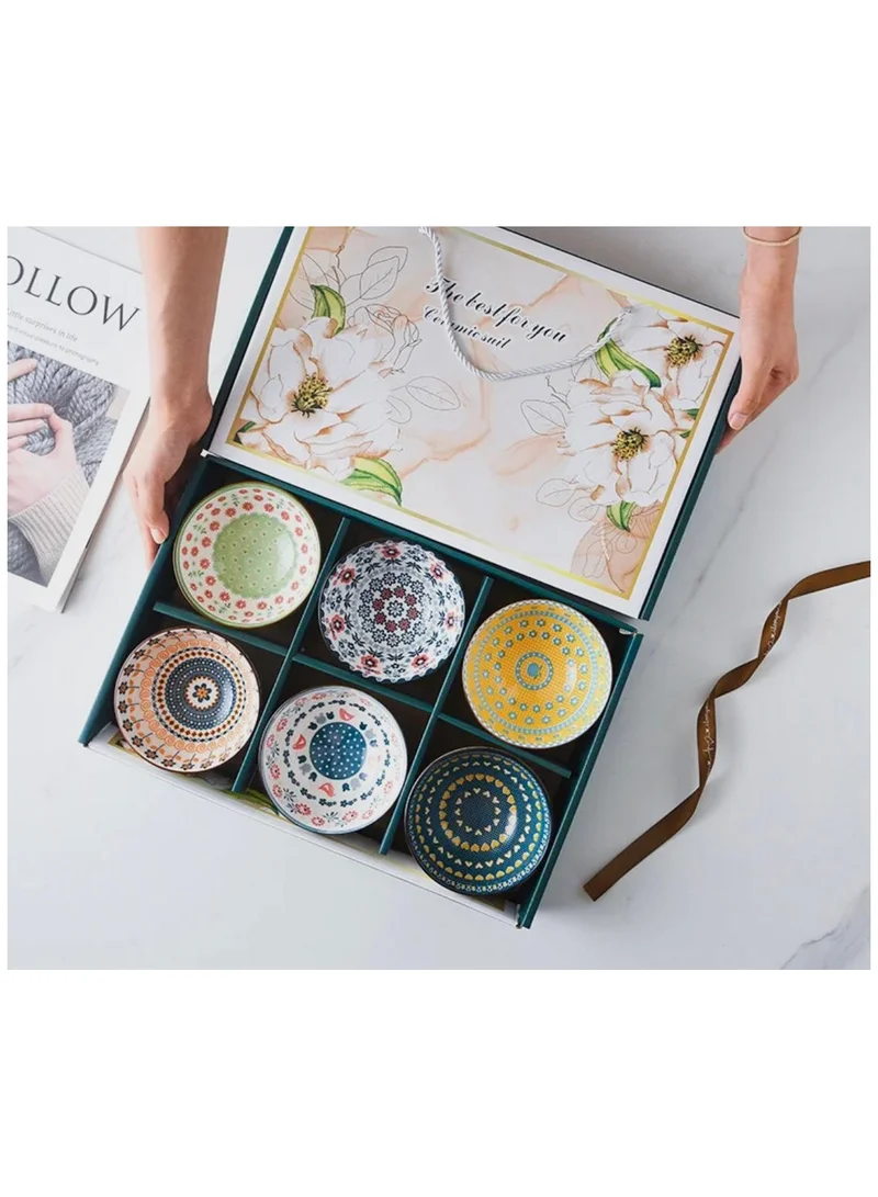 Quesera  Quesera  Ceramic Cereal Bowls Salad,Soup,Rice Bowl Set,multicolor (4.5 inch)  | Best Price UAE