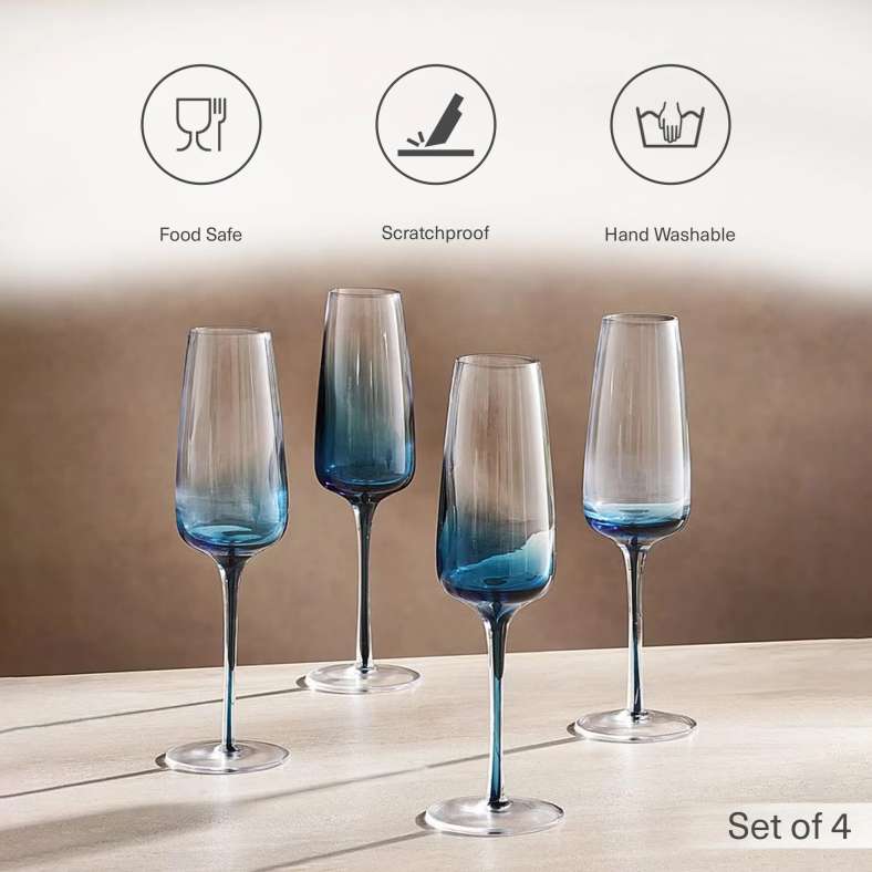 Pan Home طقم كؤوس فلوت زرقاء للتسلية - Image 5