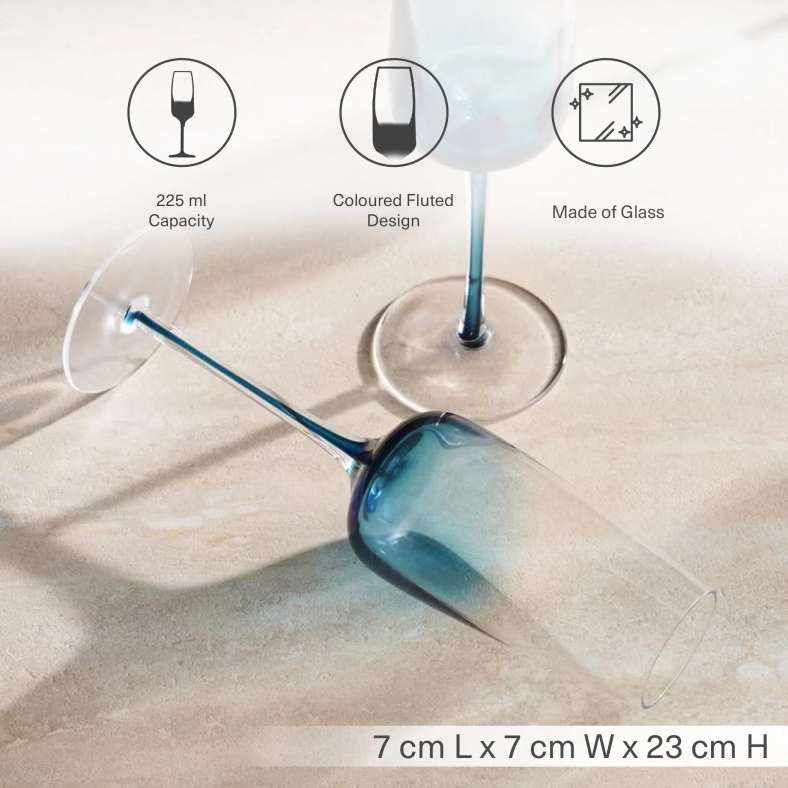 Pan Home طقم كؤوس فلوت زرقاء للتسلية - Image 4