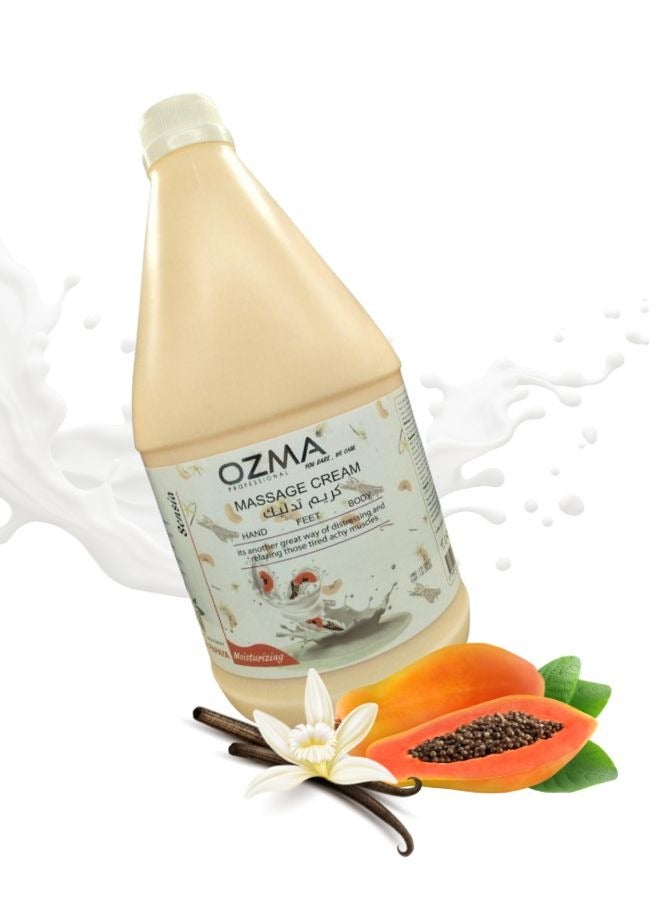 Ozma Professional أوزما كلافو كريم مساج للجسم والوجه بخلاصة الفانيليا والبابايا  3.78 لتر - Image 2