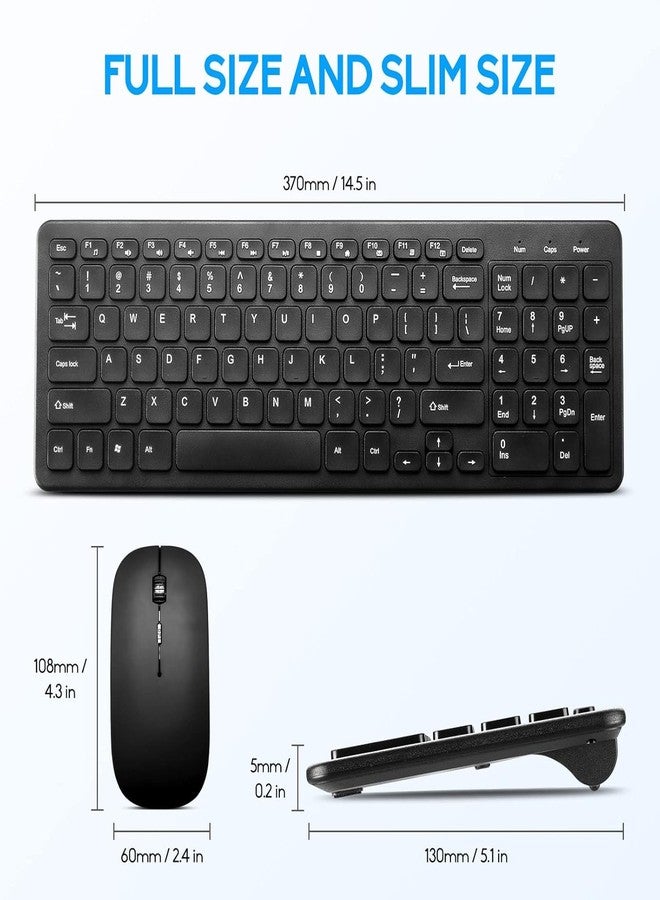 Guiheng Wireless Keyboard and Mouse Combo, Computer Accessories, Compact Quiet Wireless Keyboard and Mouse Set 2.4G Ultra-Thin Sleek Design for Windows, Desktop, PC, Notebook, Laptop (Black01) - Image 2