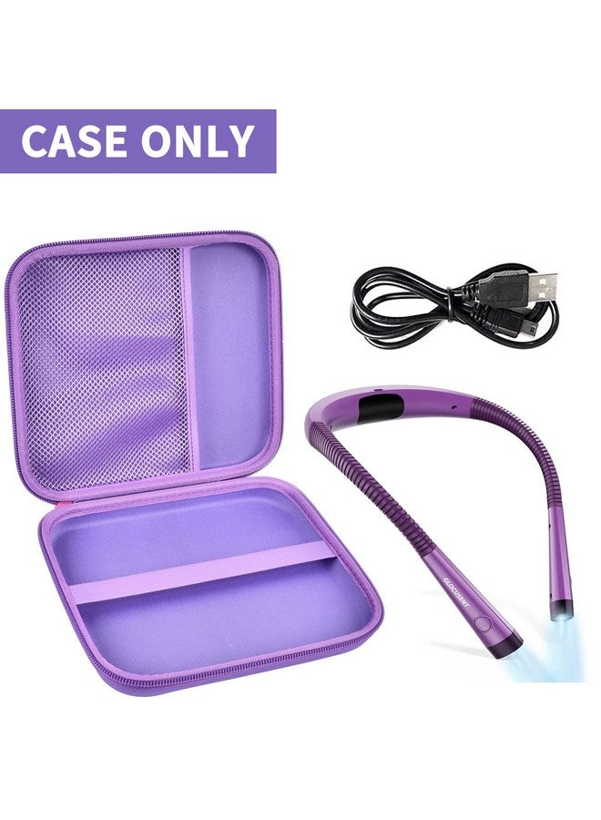 GWCASE Case Compatible with Glocusent/for Vekkia/for LITOM/for LEDGLE/for TAKKUI/for TSINGREE LED Neck Reading Light Book Light for Reading. Storage Carrying Holder for USB Cable (Box Only) -Purple - Image 2