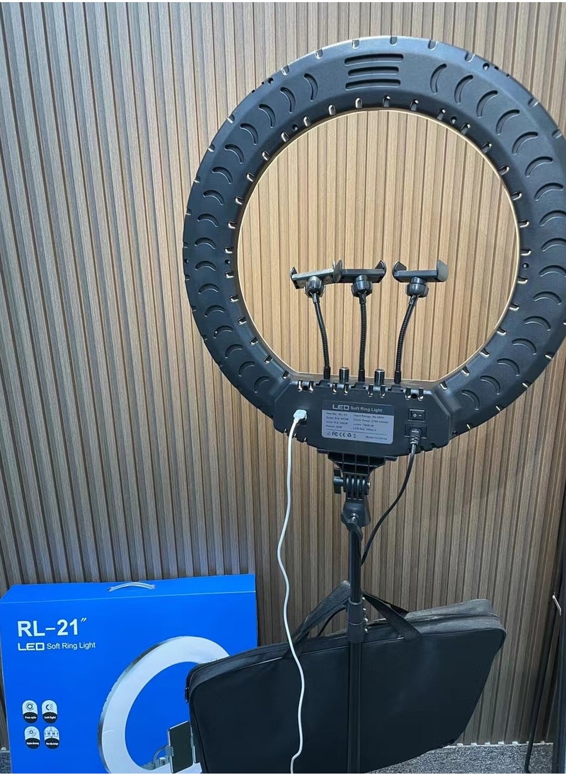 Generic - Ring Light With Photography tripod Stand And Remote Control for tiktok snapchat youtube online streaming 21-inch Big Selfie light RL-21 with Remote Black - Image 1