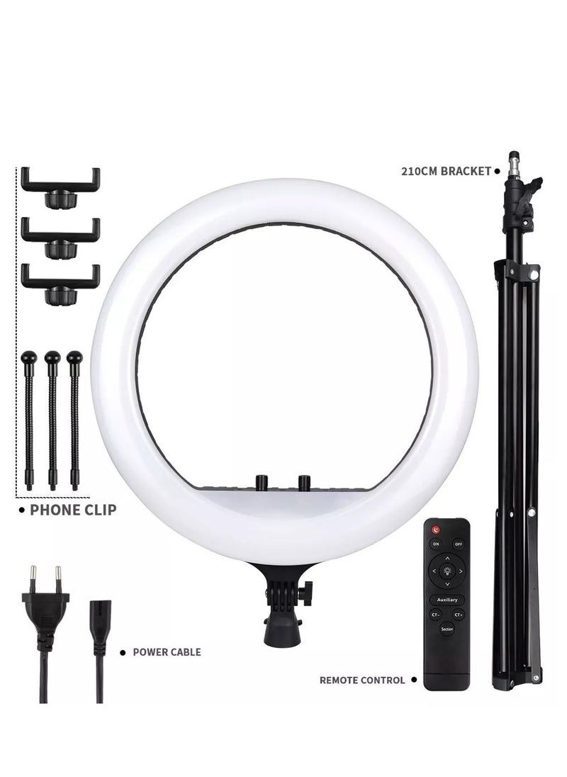 Generic - Ring Light With Photography tripod Stand And Remote Control for tiktok snapchat youtube online streaming 21-inch Big Selfie light RL-21 with Remote Black - Image 1