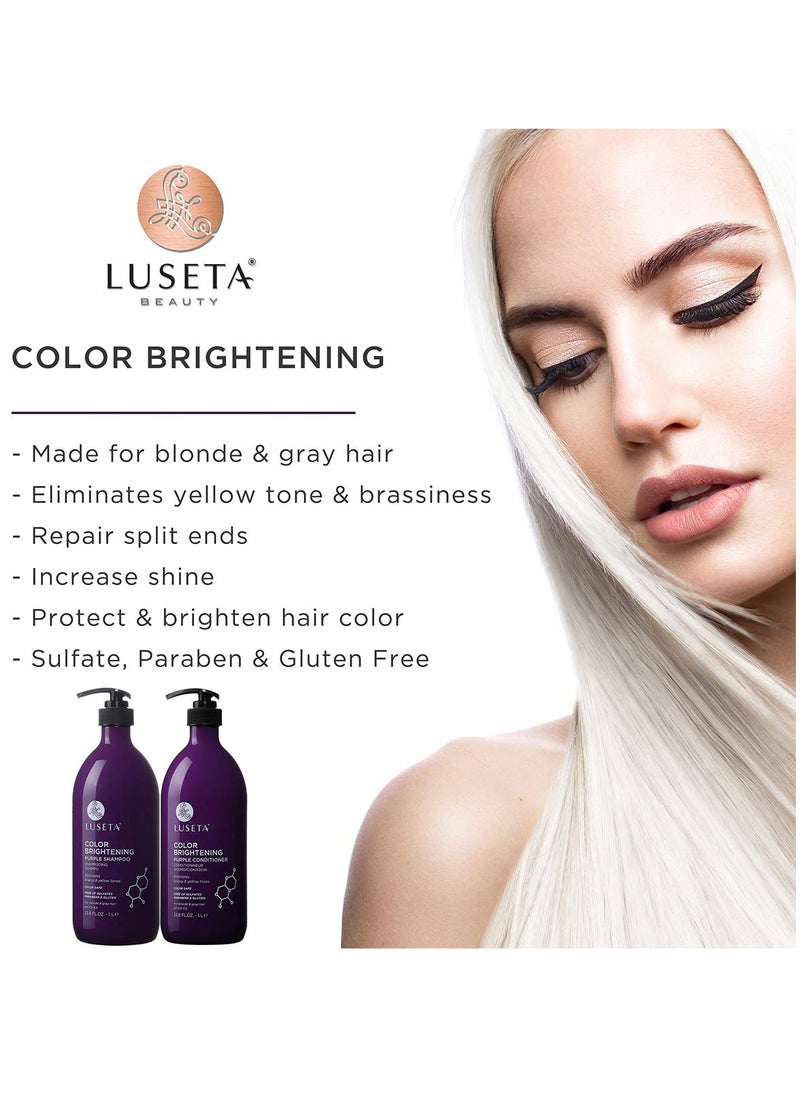 Luseta Luseta Purple Conditioner for Colored, Grey and Blonde Women's Hair - 33.8oz, Best for Curly and Damaged Hair, Sulfate & Paraben Free  - Image 3
