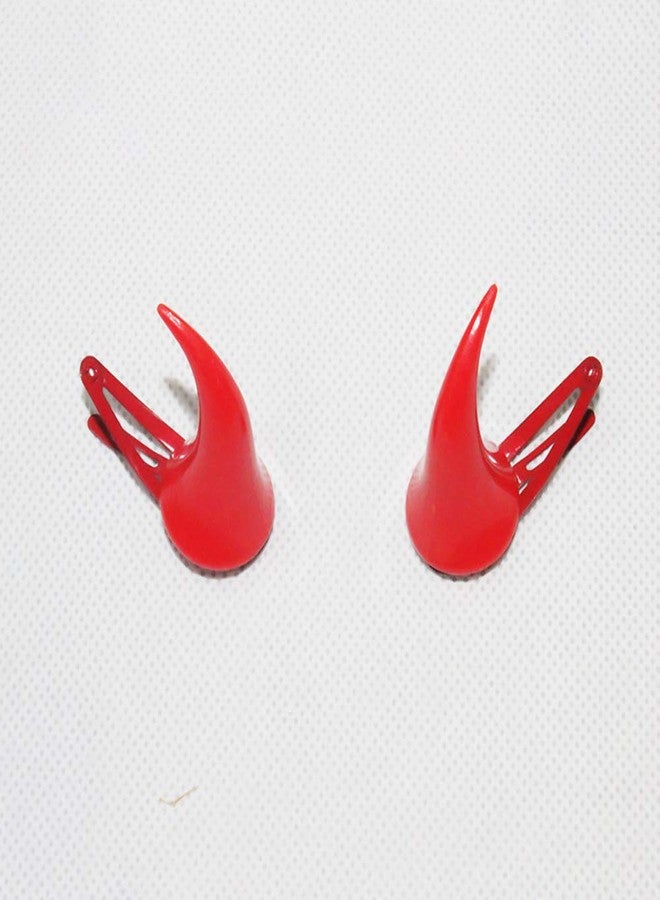GSHLLO 4 PCS Red Demon Devil Horns Hair Clip Hairpins Barrette Halloween Headwear for Party Decoration - Image 3