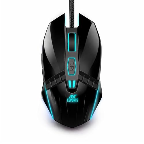 Ant Esports GM50 RGB Wired Gaming Mouse, 3600 DPI High-Precision Optical Sensor, 6-Button Ergonomic Mouse, RGB Lighting, Braided Cable, USB Plug & Play for PC, Laptop, Gamers & Programmers_ Black - Image 1