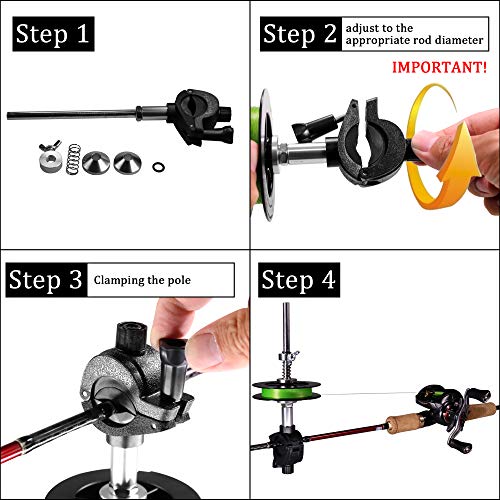 THKFISH Fishing Line Spooler Winder Mini Line Spooler Fishing Rod Reel Spooling Station System Fishing Pole Clamp - Image 2