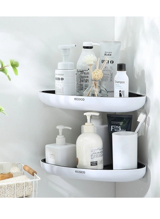 ecoco Wall Mounted Shampoo Organizer Bathroom Corner Rack Multi-Purpose Soap Holder  - Image 1