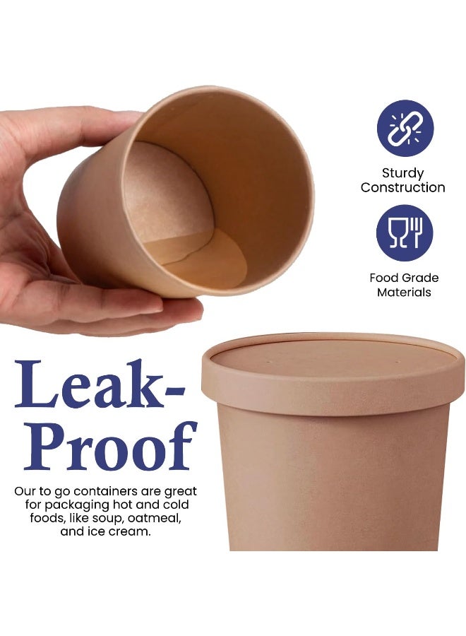 إس إن إتش باكينج **أوعية شوربة SNH باكِنغ صديقة للبيئة، مصنوعة من الكرافت بسعة 16 أونصة، أكواب طعام ورقية للاستخدام مرة واحدة. مثالية للمطاعم وطلبات التوصيل والوجبات الجاهزة – تحتوي العبوة على 10 قطع.** - Image 4