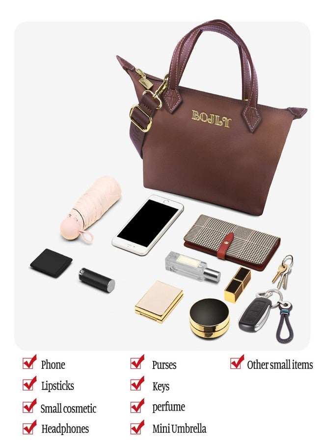 BOJLY Tote Bag for Women, Waterproof Multifunctional Mini Handbag, Lightweight Simple Crossbody Bag Shoulder Bag Small Purse Russet - Image 4