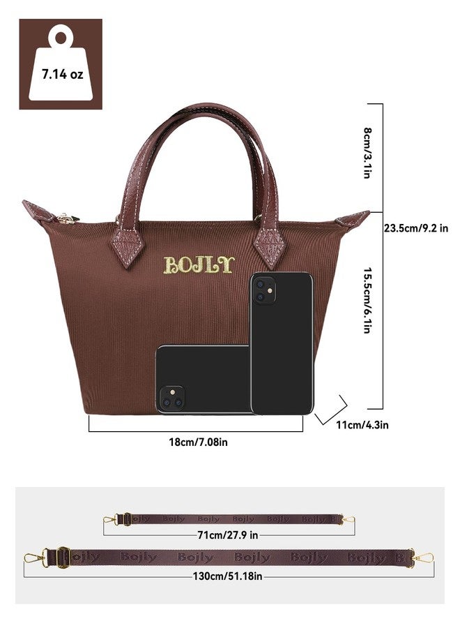 BOJLY Tote Bag for Women, Waterproof Multifunctional Mini Handbag, Lightweight Simple Crossbody Bag Shoulder Bag Small Purse Russet - Image 3
