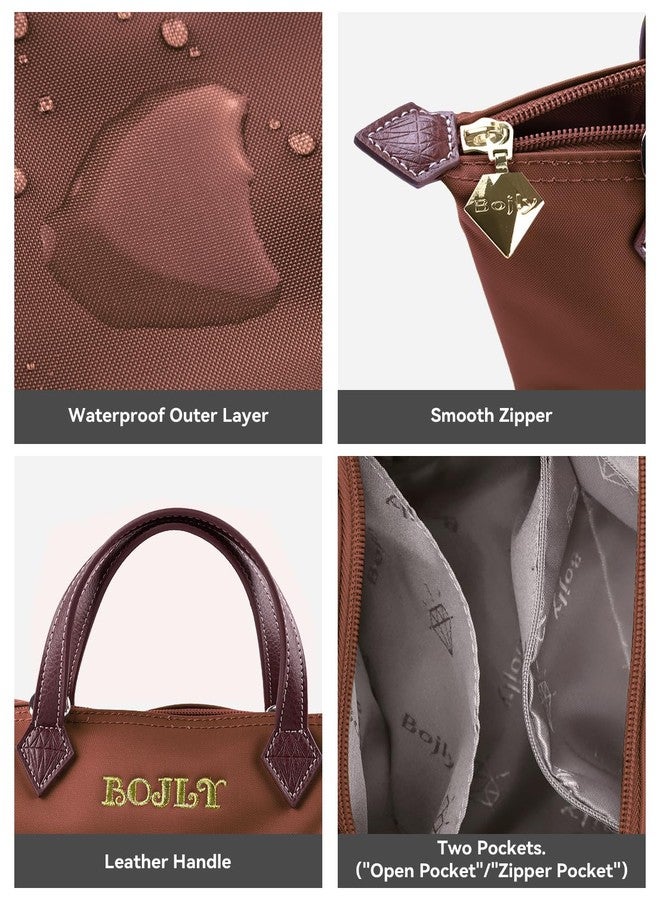 BOJLY Tote Bag for Women, Waterproof Multifunctional Mini Handbag, Lightweight Simple Crossbody Bag Shoulder Bag Small Purse Russet - Image 5