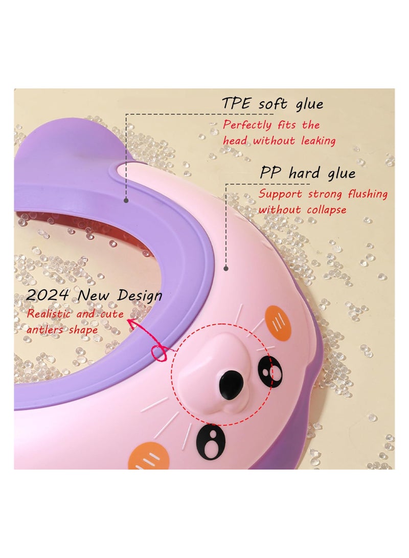 Baby Shower Cap, Baby Shower Cap Shield, Shower Cap for Kids, Visor Hat for Eye and Ear Protection for 0-9 Years Old Children, Cute Sea Lion shape Makes the Baby Bath More Fun (pink)  - Image 4